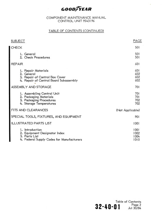 Goodyear AP-294 Skid Control Unit Component Maintenance Manual With Illustrated Parts