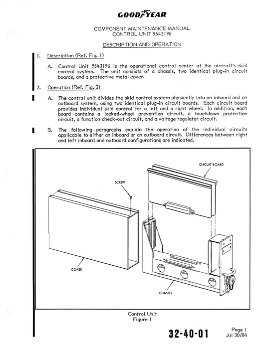 Goodyear AP-294 Skid Control Unit Component Maintenance Manual With Illustrated Parts