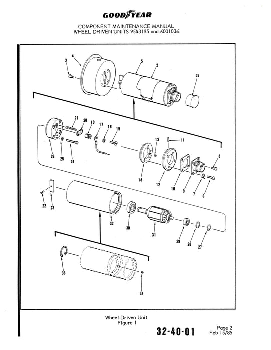 Goodyear AP-295 Wheel Driven Unit Component Maintenance Manual With Illustrated Parts List