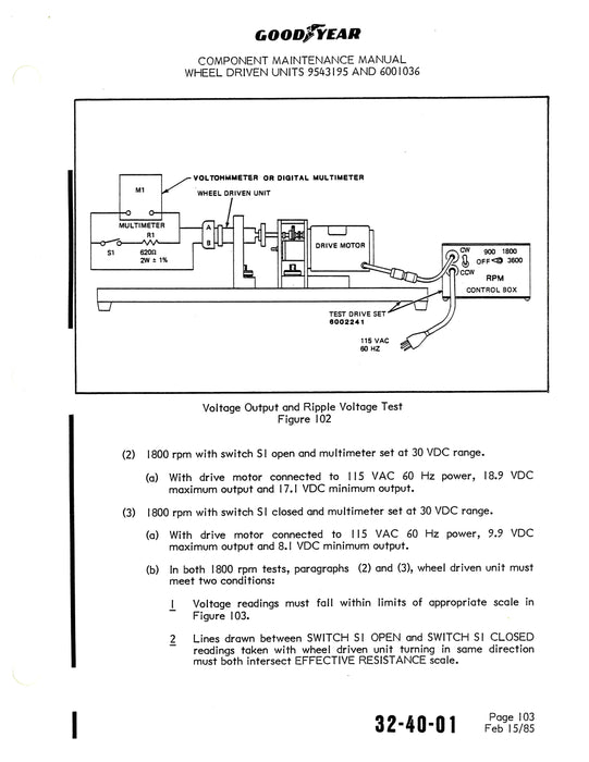 Goodyear AP-295 Wheel Driven Unit Component Maintenance Manual With Illustrated Parts List