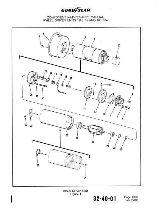 Goodyear AP-295 Wheel Driven Unit Component Maintenance Manual With Illustrated Parts List