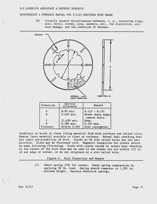 B.F. Goodrich 2-1123-2 Multiple Disk Brake Maintenance And Overhaul Manual 567 (567)