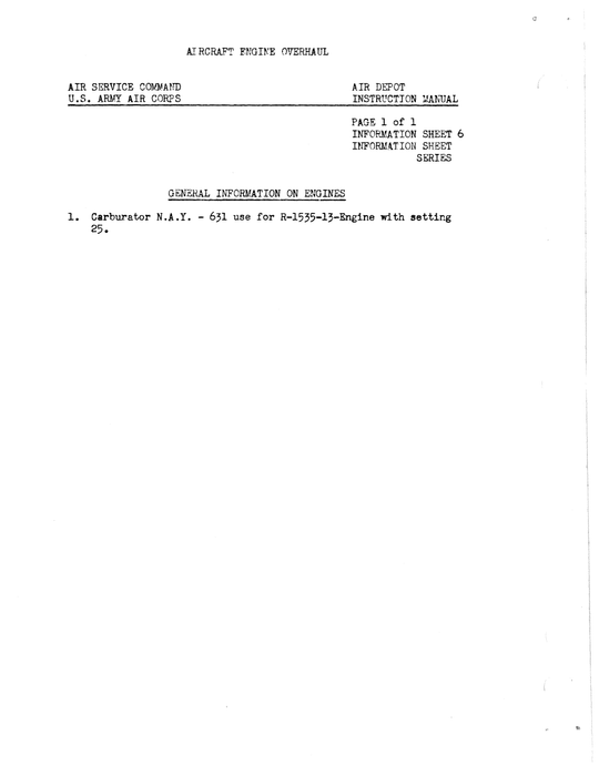 Pratt & Whitney R-1535 Aircraft Engine Overhaul Mechanic Preliminary Instruction Manual