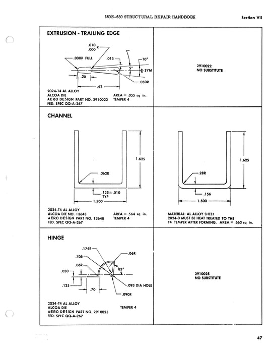 Aero Commander 560E & 680 Structural Repair Handbook