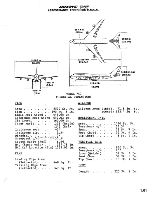 Boeing 747 Performance Engineer Training Manual 1983