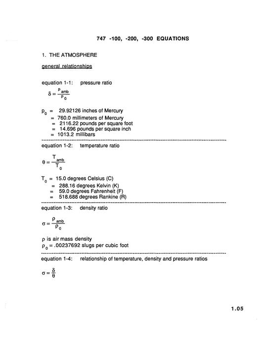 Boeing 747 Performance Engineer Training Manual 1983