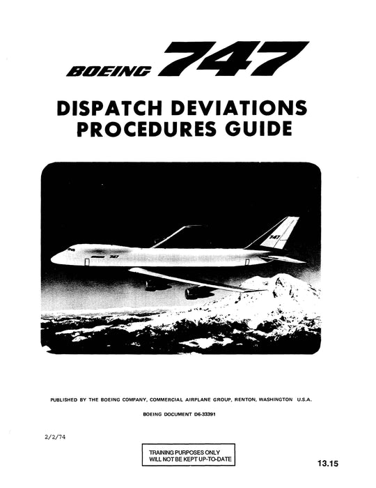 Boeing 747 Performance Engineer Training Manual 1983