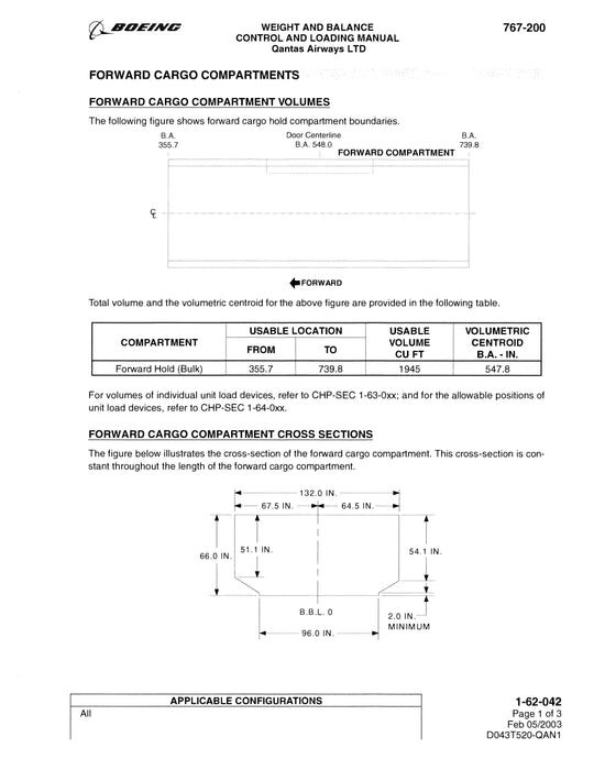 Boeing 767-200 Weight and Balance Control and Loading Manual