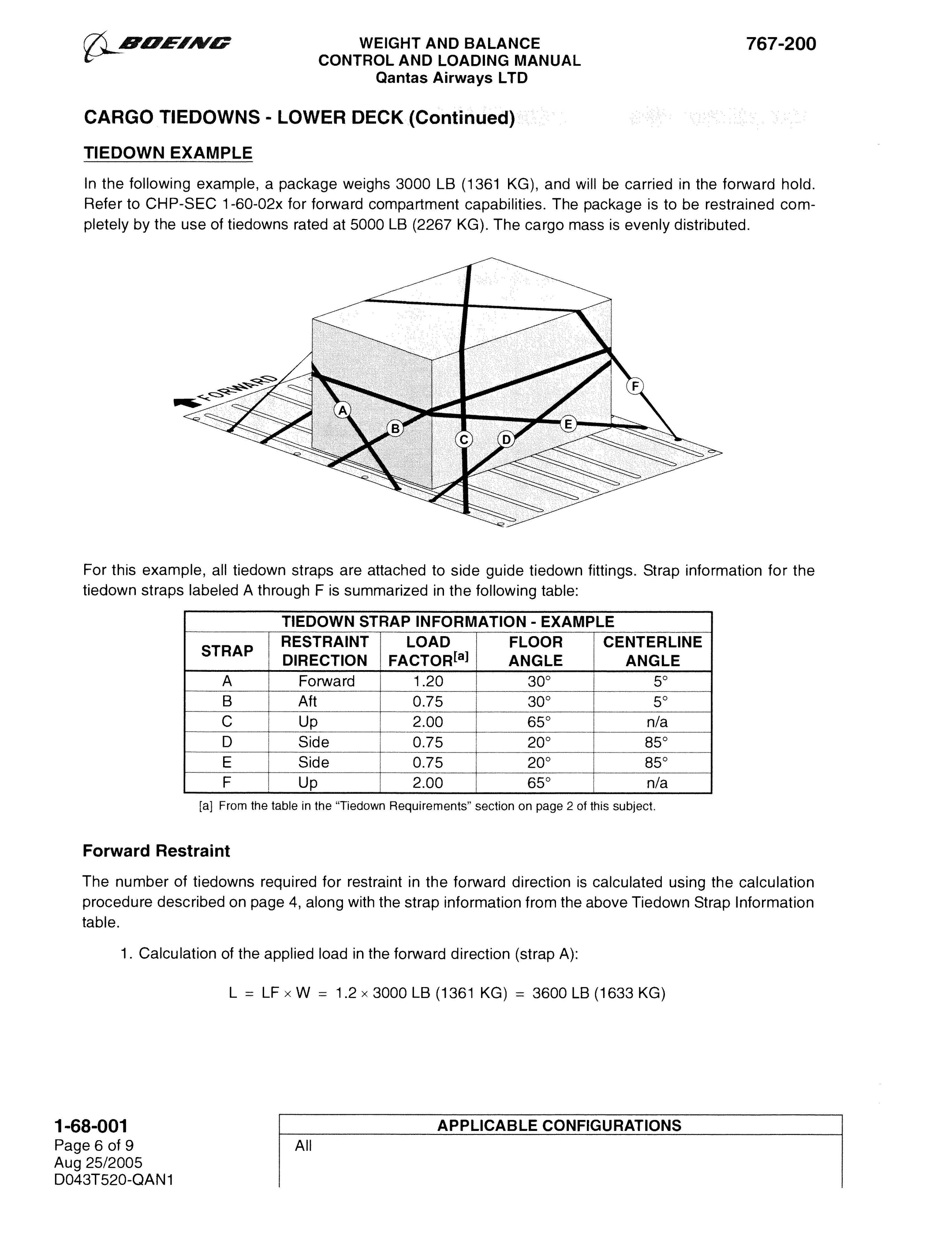 Boeing 767-200 Weight and Balance Control and Loading Manual — Essco ...