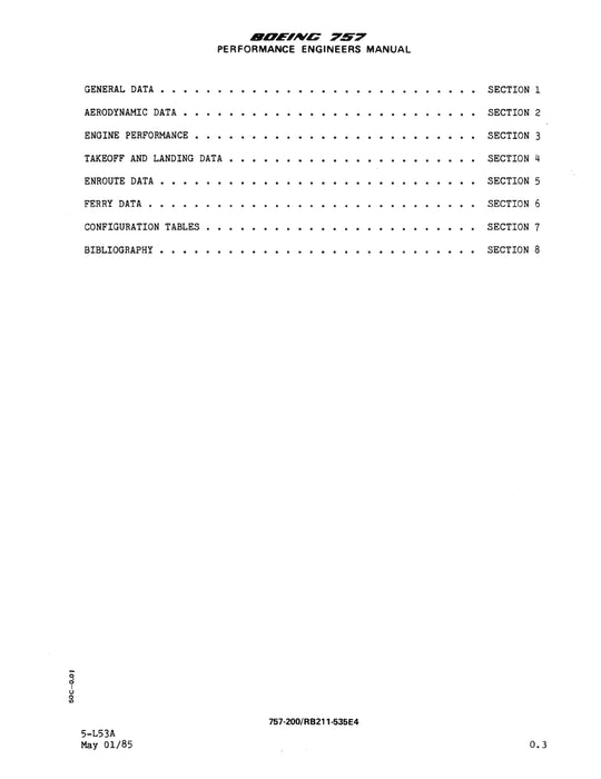 Boeing 757-200 Performance Engineers Manual 1985