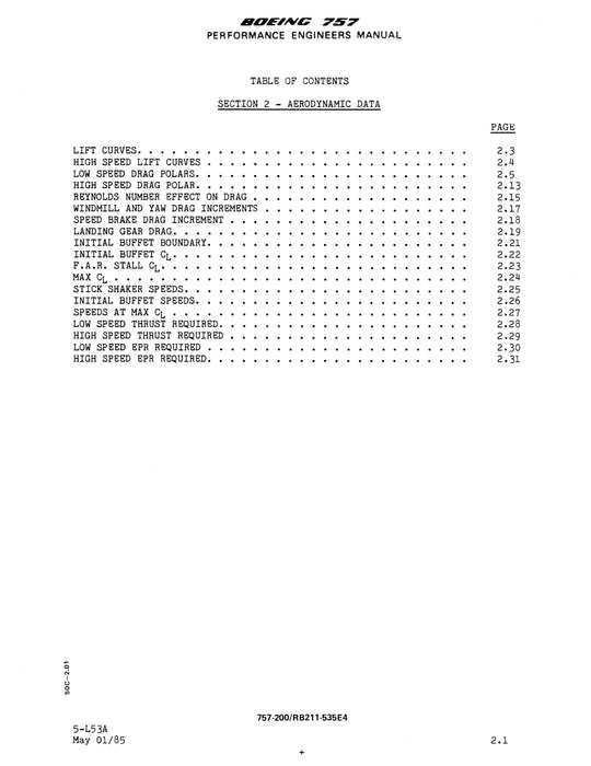 Boeing 757-200 Performance Engineers Manual 1985