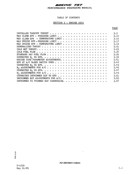 Boeing 757-200 Performance Engineers Manual 1985