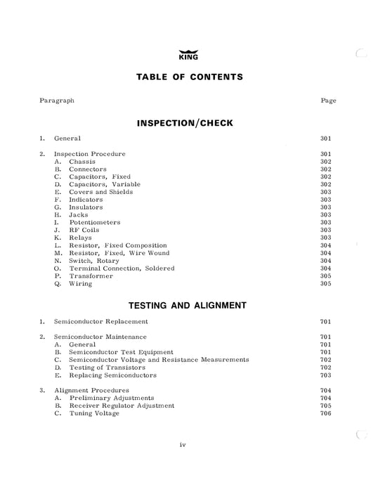 King KTR-900 VHF Comm Transceiver Overhaul Manual (006-5006-00)