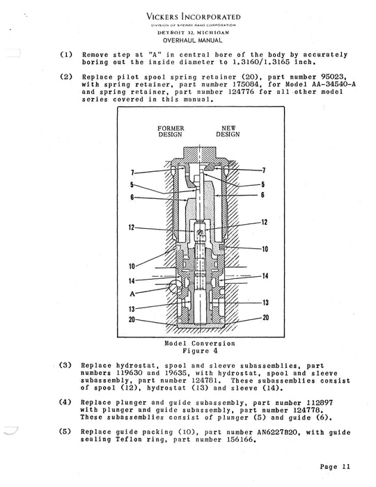 Vickers Unloading Valve Assemblies AA-34500-A and AS-34500-A Series Overhaul and Parts Manual