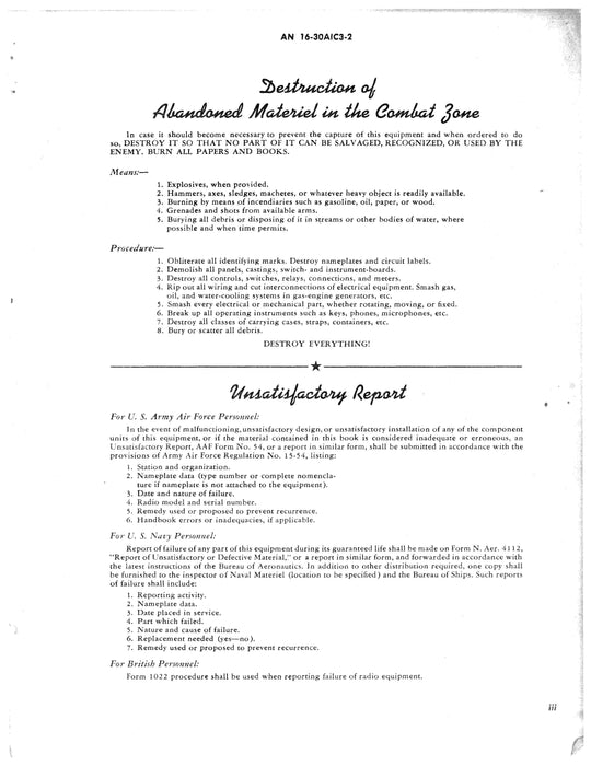 Interphone Equipment AN/AIC-3 Handbook of Operating Instructions 1945 AN 16-30AIC3-2