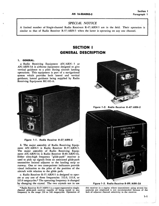 Radio Receiving Equipment AN/ARN-5 & AN/ARN-5A Operation & Service AN 16-30ARN5-2