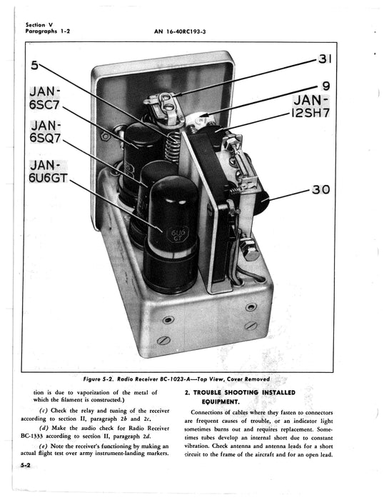 Marker Beacon Receiving Equipment RC-193A & RC-193-AZ Maintenance Instructions AN 16-40RC193-3