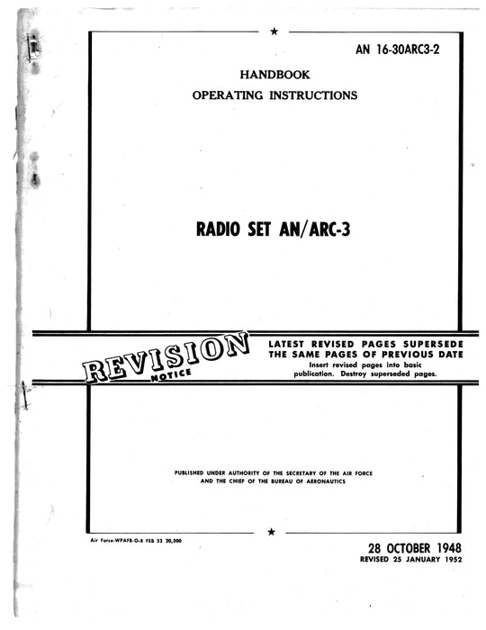 Radio Set AN/ARC-3 Operating Instruction AN 16-30ARC3-2