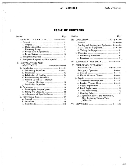 Radio Set AN/ARC-3 Operating Instruction AN 16-30ARC3-2