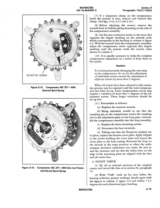 Radio Compass AN/ARN-7 Operating Instructions TO 12R5-2ARN7-1