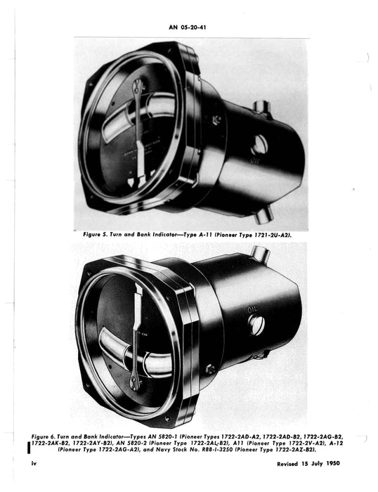 Eclipse-Pioneer Turn and Bank Indicators A-8, A-11, A-12 Service, Overhaul, Parts 5F8-4-2-11