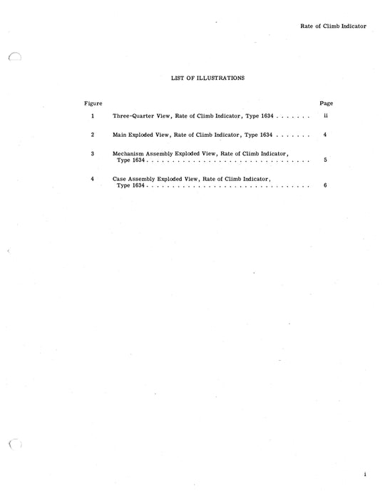 Eclipse-Pioneer Rate Of Climb Indicator Type 1634 Series Overhaul Instructions No. 5310-30