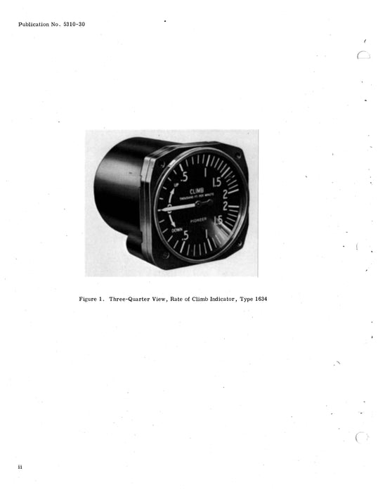 Eclipse-Pioneer Rate Of Climb Indicator Type 1634 Series Overhaul Instructions No. 5310-30