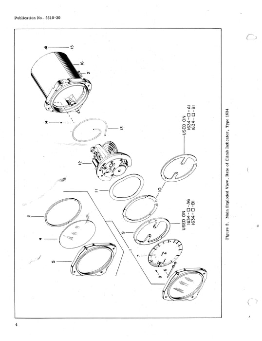 Eclipse-Pioneer Rate Of Climb Indicator Type 1634 Series Overhaul Instructions No. 5310-30