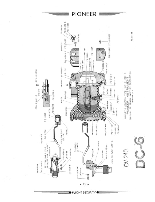 Bendix Magnetic Compasses Types 1803, 1808, 1810, 1812, 1813, 1814, 1818, 1819, 1820, 1821, 1823, 1824, 1825 Service Manual