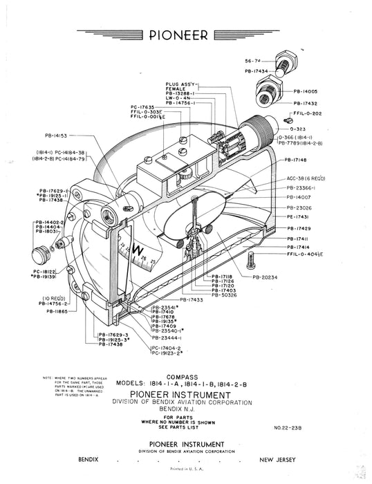 Bendix Magnetic Compasses Types 1803, 1808, 1810, 1812, 1813, 1814, 1818, 1819, 1820, 1821, 1823, 1824, 1825 Service Manual