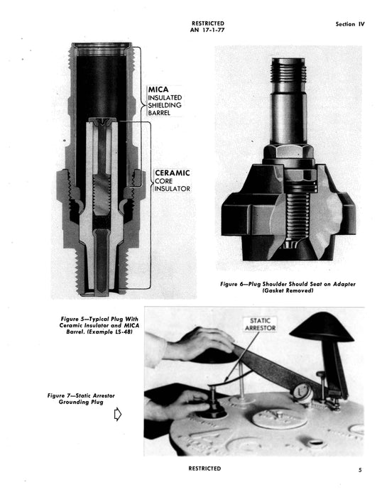 Aircraft Spark Plug Cleaner Model E Instructions With Parts Catalog AN 17-1-77