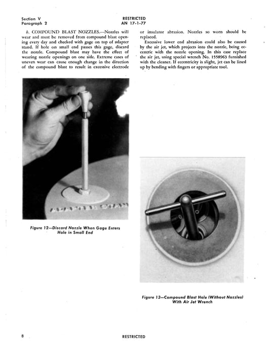 Aircraft Spark Plug Cleaner Model E Instructions With Parts Catalog AN 17-1-77