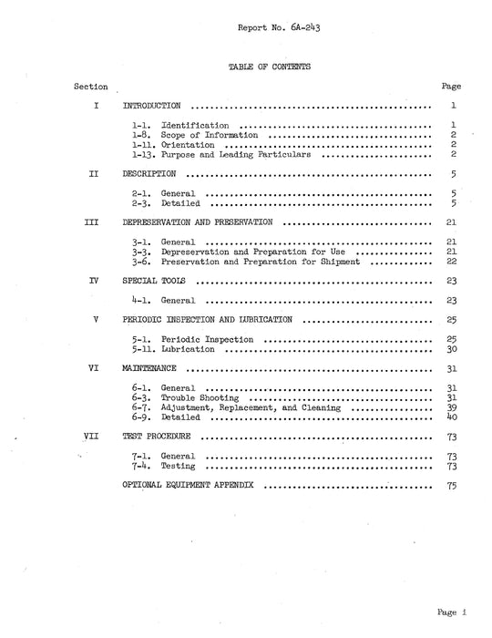 Garrett GTC85-37 Pneumatic Power Gas Turbine Engine Maintenance Manual Report No 6A-243