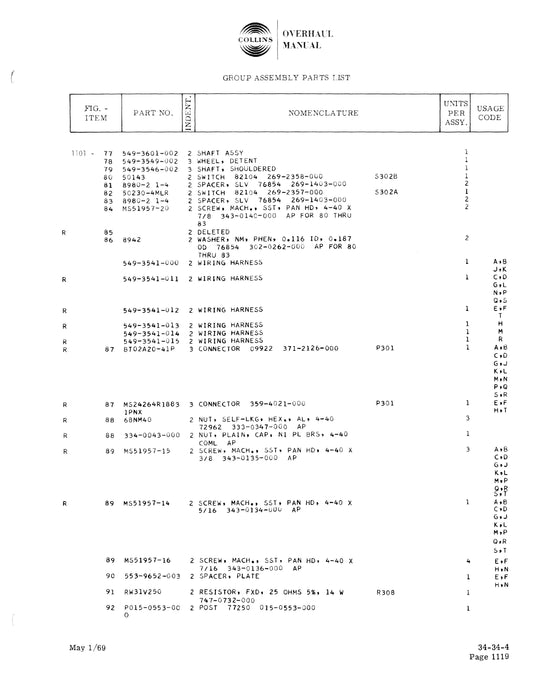 Collins 614L-8 ADF Control Unit Overhaul Manual 523-0755493-801113