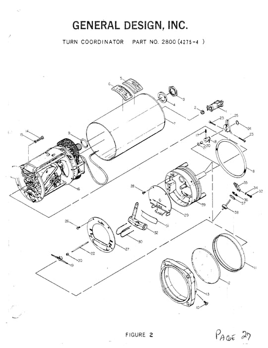 General Design Turn Coordinator Part No 2800 (4275-4) Overhaul Manual