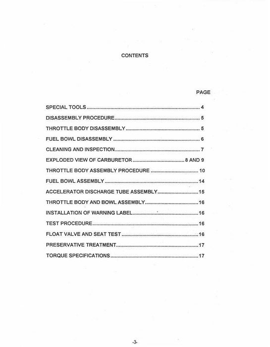 Marvel-Schebler/Precision MA3A, MA3PA,MA3SPA,MA4SPA 1993 Service Manual & Troubleshooting (FSM-OH1)