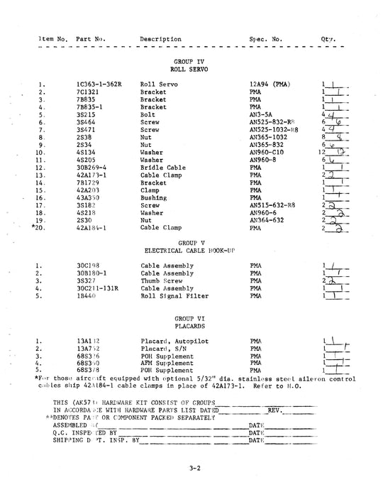 Edo-Aire Mitchell AK573 Century IIB Autopilot Bulletin No. 697 Installation Manual