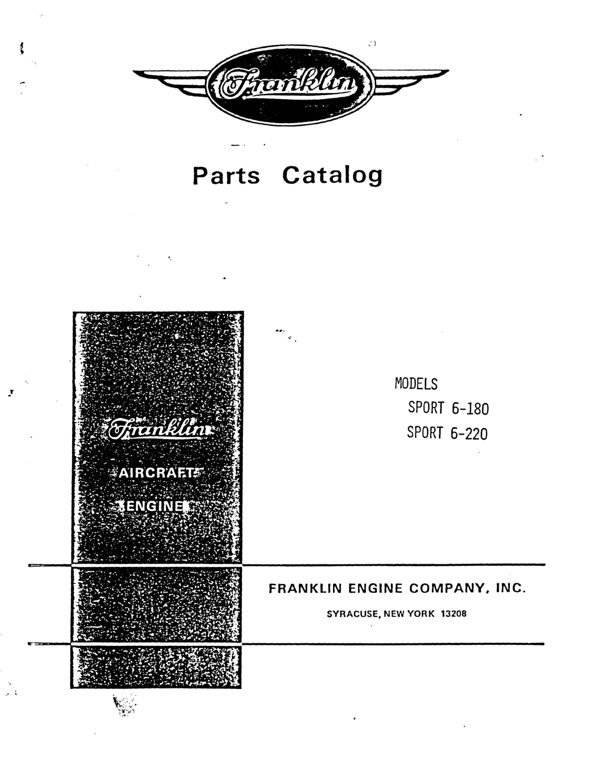 Franklin Sport 6180 & Sport 6220 Parts Catalog Not Illustrated