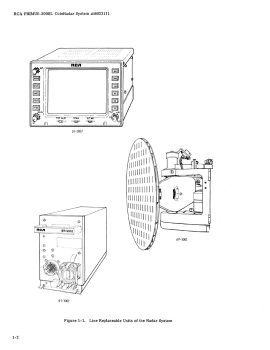 RCA - Primus - Honeywell - Sperry Primus 300SL Color Radar System Description & Installation Manual (IB8023111)
