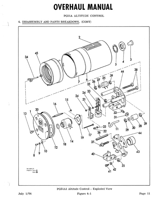 Beechcraft H-14 Autopilot PG51A1 Altitude Control Overhaul Instructions 92-30107A1