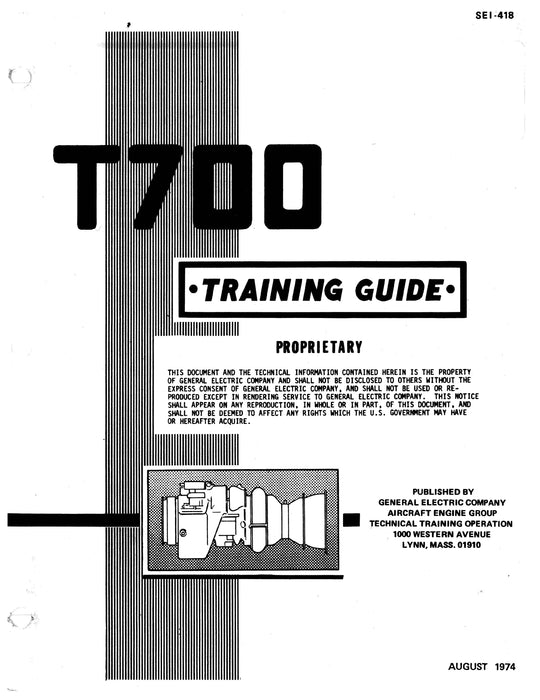 General Electric T700 Training Guide SEI-418