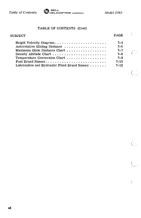 Bell JetRanger Model 206A Owners Manual