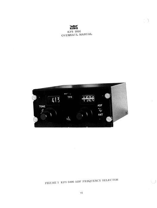 King KFS5800 ADF Frequency Selector Overhaul Manual 006-5048-00