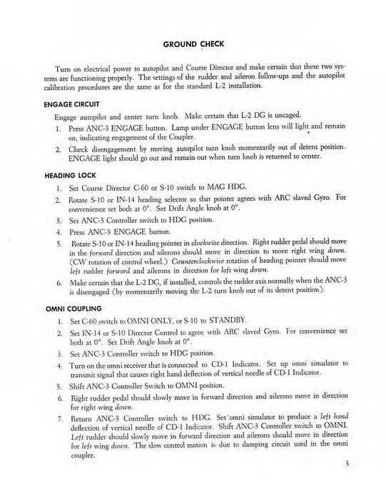 Flight Research Inc Dynavia Autopilot OMNI Coupler ANC-3 Installation Manual