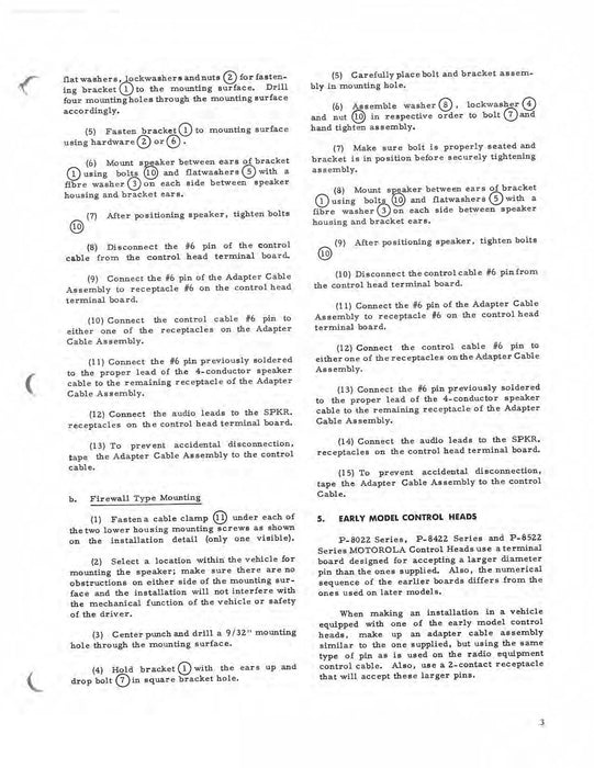 Motorola TU433 Series 6 or 12VDC Power Voice Speaker Instruction Manual 68P849670