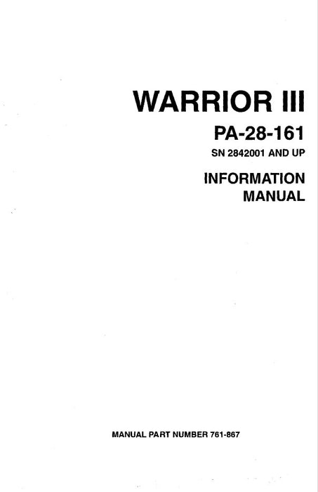 Piper PA28-161 Warrior III Pilot's Information Manual (761-867)