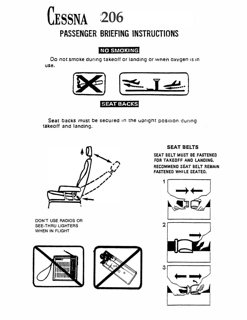 Sabreliner 60 Passenger Safety Information / Briefing Card - Used Aircraft Memorabilia