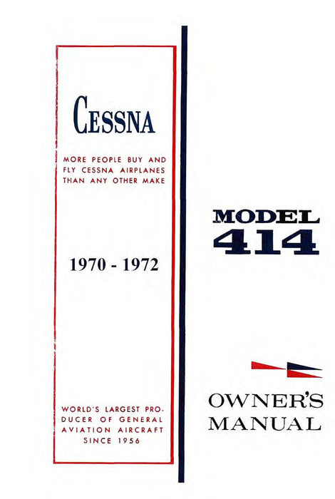 Cessna 414 1970-72 Owner's Manual