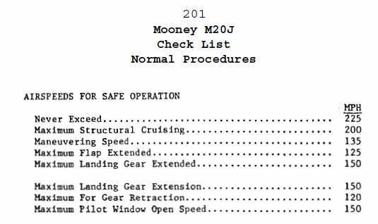 Mooney  201 Pilot's Checklist (MO201-79-CL-C)