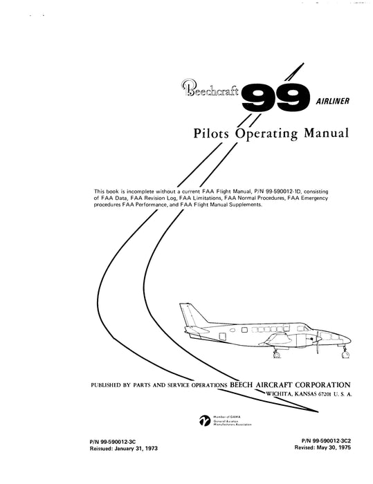 Beech 99 Airliner Pilot's Operating Manual (99-590012-3C)